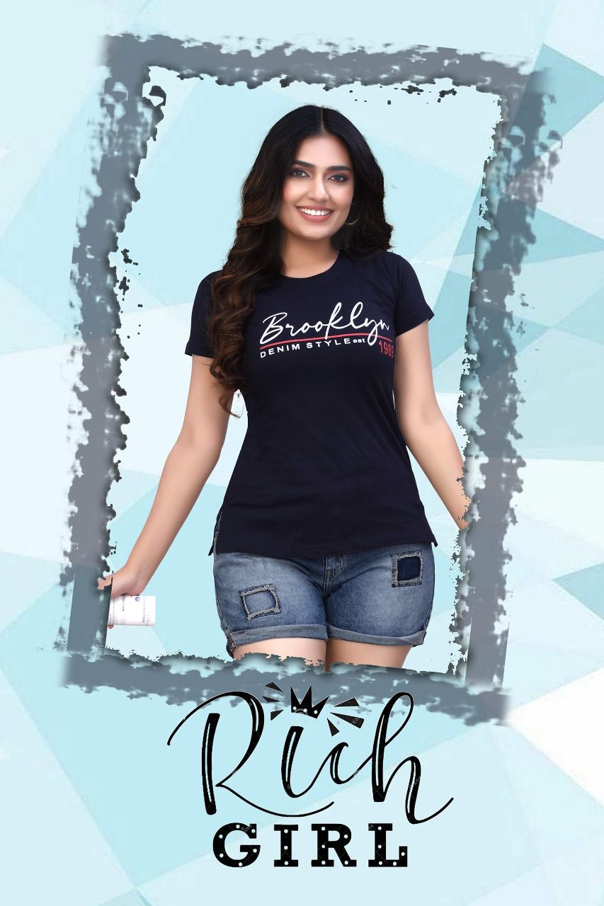 Ns Rich Girl 01 Regular Wear Wholesale Ladies Tshirt Collection
